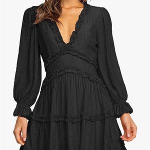 Black ruffle dress